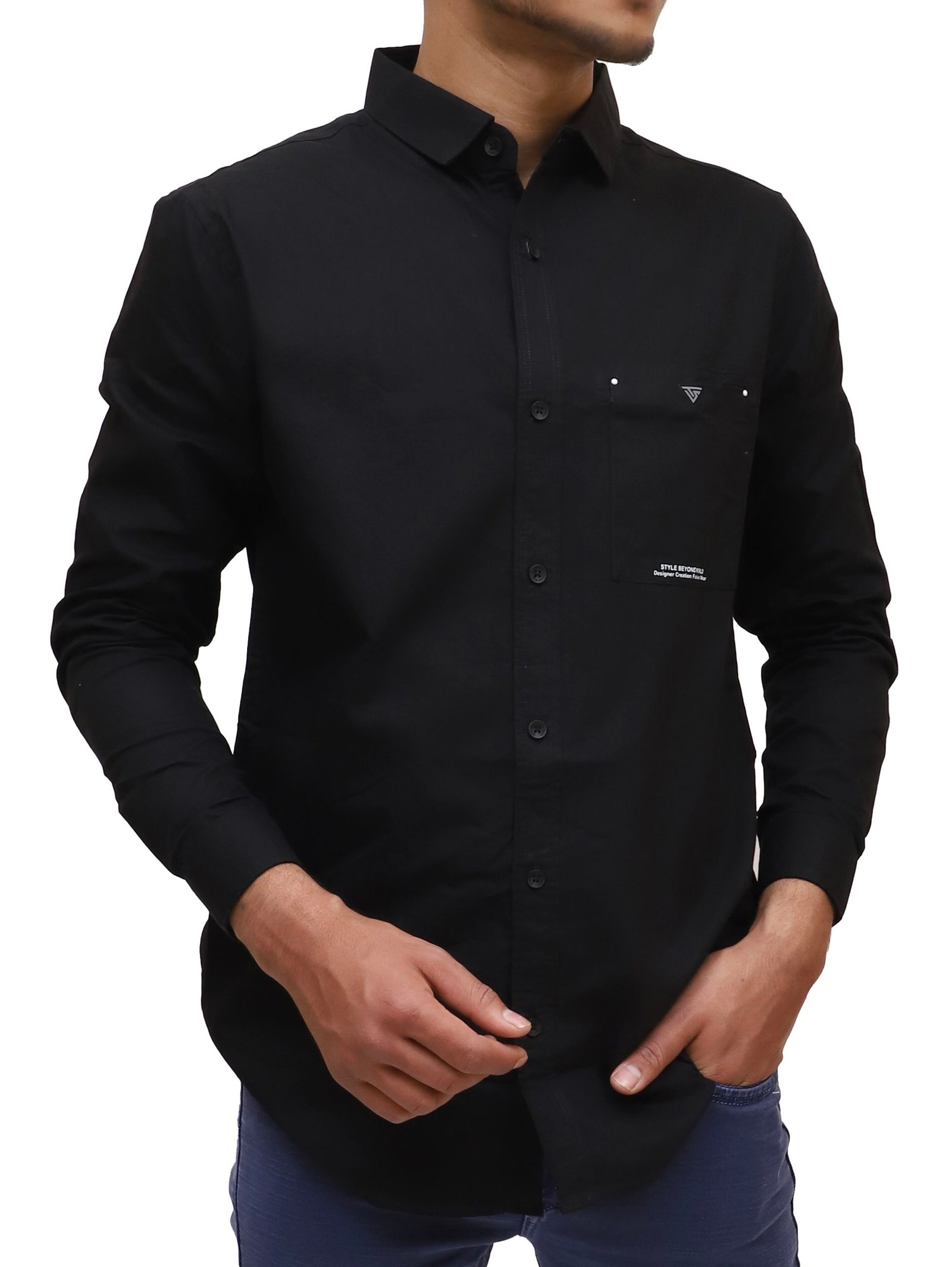 Men's black casual shirt